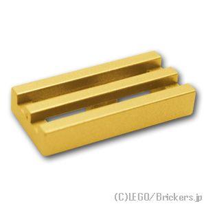 レゴ パーツ ばら売り #2412b タイル 1 x 2 - グリル：メタリックゴールド | LEG...