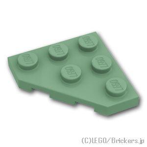 レゴ パーツ ばら売り #2450 ウェッジ プレート 3 x 3 - コーナー：サンドグリーン |...