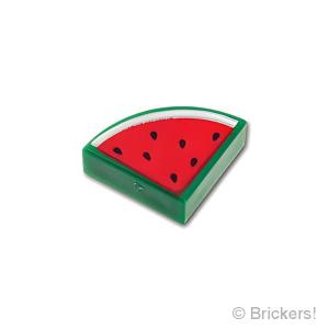 レゴ パーツ ばら売り #25269pb002 タイル ラウンド 1 x 1 - 1/4 - スイカ：グリーン | LEGOの部品