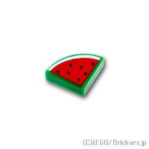 レゴ パーツ ばら売り #25269pb002 ラウンド タイル 1 x 1 - 1/4 - スイカ...