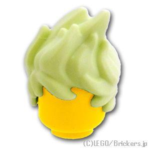 レゴ パーツ ばら売り #25411 ミニフィグ ヘア - 逆立った髪：イエローイッシュグリーン |...