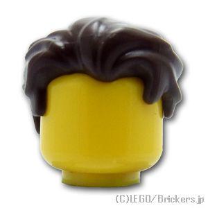 レゴ パーツ 髪 ばら売り #25972 ミニフィグ ヘア - 富士額のオールバック：ダークブラウン | LEGOの部品 ミニフィギュア ウィッグ かつら｜brickers