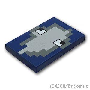 レゴ パーツ ばら売り #26603pb010 タイル 2 x 3 - ピクセルのイカの顔(マインク...