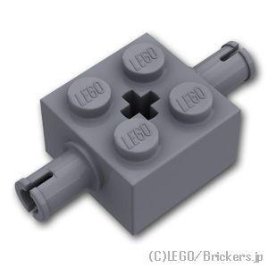レゴ パーツ ばら売り #30000 ブロック 2 x 2 - 両サイドピン / 十字軸穴：ダークグ...