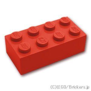 レゴ パーツ ばら売り #3001 ブロック 2 x 4：レッド | LEGOの部品
