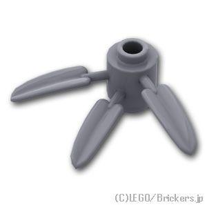 レゴ パーツ ばら売り #30176 植物ブロック 1 x 1 ラウンド 竹（葉3枚）：ダークグレー...