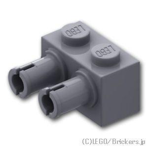 レゴ パーツ ばら売り #30526 ブロック 1 x 2 - 2ピン：ダークグレー | LEGOの...