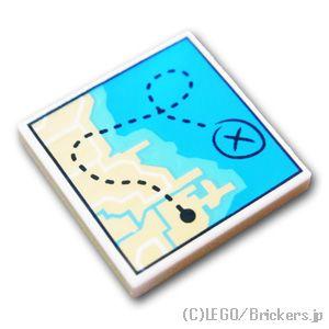 レゴ パーツ ばら売り #3068bpb2011 タイル 2 x 2 - 海岸線の地図：ホワイト | LEGOの部品｜brickers