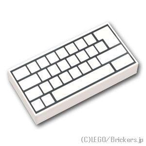 レゴ パーツ ばら売り #3069pb0856 タイル 1 x 2 - シンプルキーボード：ホワイト...