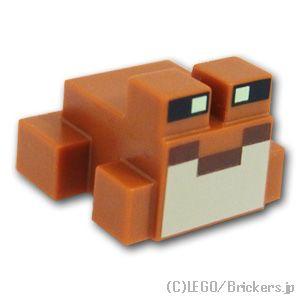 レゴ パーツ ばら売り #3128pb01 ピクセルのカエル - マインクラフト：ダークオレンジ |...