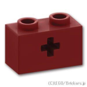 レゴ パーツ ばら売り #32064 テクニック ブロック 1 x 2 - 軸穴：ダークレッド | ...