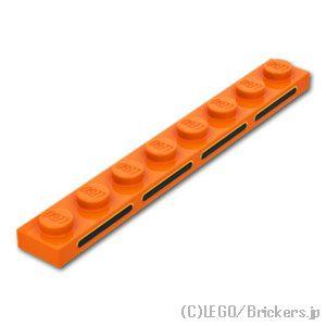レゴ パーツ ばら売り #3460pb01 プレート 1 x 8 - 通気口：オレンジ | LEGO...