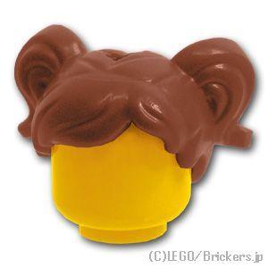 レゴ パーツ ばら売り #35701 ミニフィグ ヘア - ショートピッグテール トップホール：ブラ...