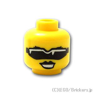 レゴ 頭 パーツ ばら売り #3626b ミニフィグ ヘッド - 黒いリップとサングラスの女性：イエロー | LEGOの部品 ミニフィギュア 顔｜brickers