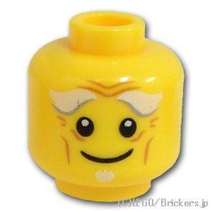 レゴ 頭 パーツ ばら売り #3626c ミニフィグ デュアルヘッド - にっこり顔/驚き顔のふさふ...