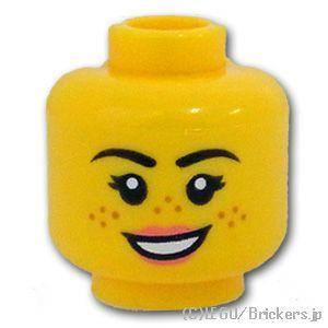 レゴ 頭 パーツ ばら売り #3626c ミニフィグ デュアルヘッド - そばかす笑顔/納得いかない...
