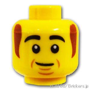 レゴ パーツ ばら売り #3626cpb2733 ミニフィグ ヘッド - 茶色のもみあげの似合うおじ...