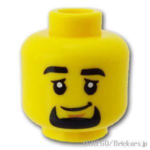レゴ パーツ ばら売り #3626cpb3205 ミニフィグヘッド - 薄ら笑いの男性：イエロー |...