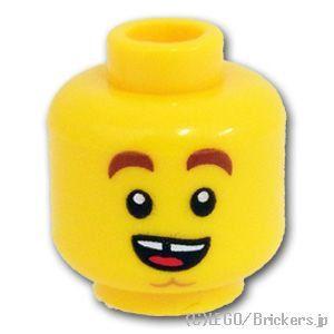 レゴ パーツ ばら売り #3626pb2667 ミニフィグ デュアルヘッド - アゴ割れの歯抜けスマ...