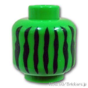 レゴ パーツ ばら売り #3626pb2763 ミニフィグ ヘッド - スイカ：ブライトグリーン |...