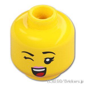 レゴ パーツ ばら売り #3626pb2789 ミニフィグ デュアルヘッド - ウィンクのはじける笑...