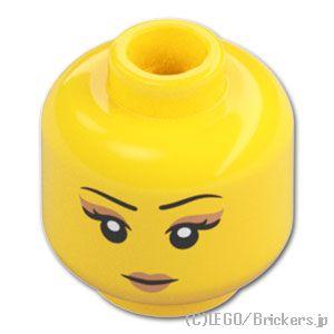 レゴ パーツ ばら売り #3626pb3501 ミニフィグ デュアルヘッド - ピンクアイシャドーの...