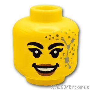 レゴ パーツ ばら売り #3626pb3522 ミニフィグ ヘッド - 星座のアザのある女性：イエロ...