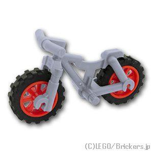 レゴ パーツ ばら売り #36934c03 マウンテンバイク(自転車) - レッドホイール：グレー ...