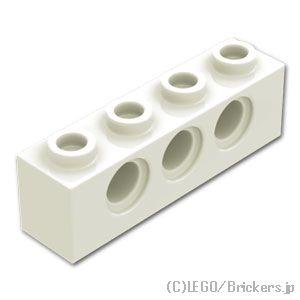 レゴ テクニック パーツ ばら売り #3701 ブロック 1 x 4 - ピン穴3：ホワイト | L...