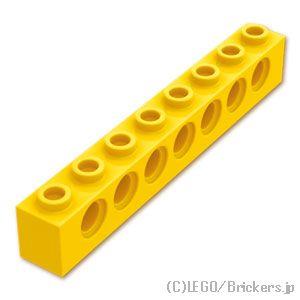 レゴ パーツ ばら売り #3702 テクニック ブロック 1 x 8 - 7ホール：イエロー | L...