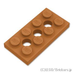 レゴ パーツ ばら売り #3709b テクニック プレート 2 x 4 - 3ホール：ミディアムヌガ...