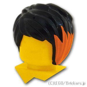 レゴ パーツ ばら売り #37823pb01 ミニフィグ ヘア -サイドパートショート オレンジハイ...