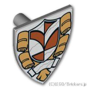 レゴ パーツ ばら売り #3846pb033 三角の盾 - タウンホール：グレー | LEGOの部品