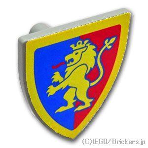 レゴ パーツ ばら売り #3846pb063 三角の盾 - ライオンの紋章/ブルーとレッドバック：グ...