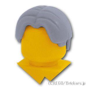 レゴ パーツ ばら売り #38800 ミニフィグ ヘア - ボールカットセンター分け：グレー | L...