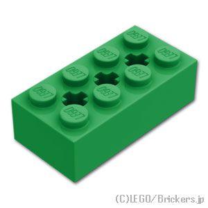 レゴ パーツ ばら売り #39789 テクニック ブロック 2 x 4 - 3軸穴：グリーン | L...