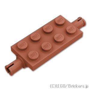 レゴ パーツ ばら売り #40687 プレート 2 x 4 - ホイール ホルダー / ピン：ブラウ...