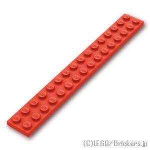 LEGO（レゴ） パーツ ばら売り #4282 プレート 2 x 16：レッド | LEGO