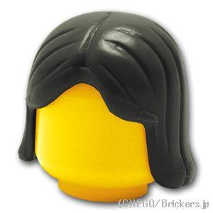 レゴ パーツ 髪 ばら売り #4530 ミニフィグ ヘア - ショルダーレングス：ブラック | LE...