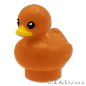 レゴ パーツ ばら売り #49661pb03 あひるの子 オレンジくちばし パターン：ダークオレンジ...
