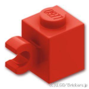レゴ パーツ ばら売り #60476 ブロック 1 x 1 - 水平クリップ：レッド | LEGOの...