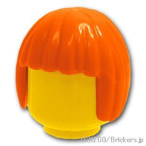 レゴ パーツ 髪 ばら売り #62711 ミニフィグ - ショートボブ：オレンジ | ウィッグ ヘア...