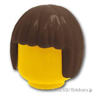 レゴ パーツ 髪 ばら売り #62711 ミニフィグ ヘア - ショートボブ：ダークブラウン | L...