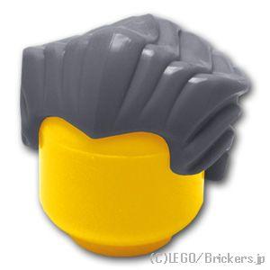 レゴ パーツ 髪 ばら売り #64798 ミニフィグ ヘア - オールバック：ダークグレー | LE...