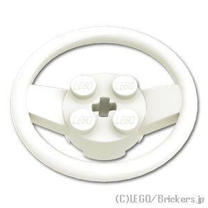 レゴ パーツ ばら売り #67811 ステアリングホイール - 2 x 2 ラウンドブロック：ホワイ...