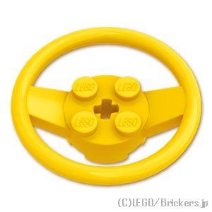 レゴ パーツ ばら売り #67811 ステアリングホイール - 2 x 2 ラウンドブロック：イエロ...