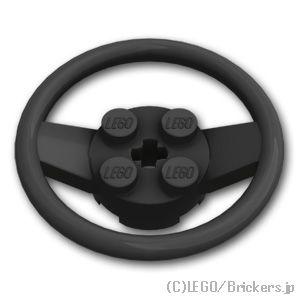 レゴ パーツ ばら売り #67811 ステアリングホイール - 2 x 2 ラウンドブロック：ブラッ...