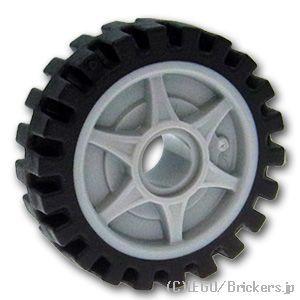 レゴ パーツ ばら売り #74214c01 ホイール 24 x 7 - タイヤ一体型：グレー | L...