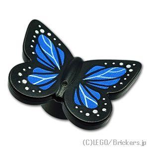 レゴ パーツ ばら売り #80674pb03 バタフライ - 蝶：ブラック | LEGOの部品