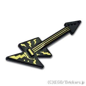 レゴ パーツ ばら売り #80699pb01 エレキギター - ライトニングボルト：ブラック | L...